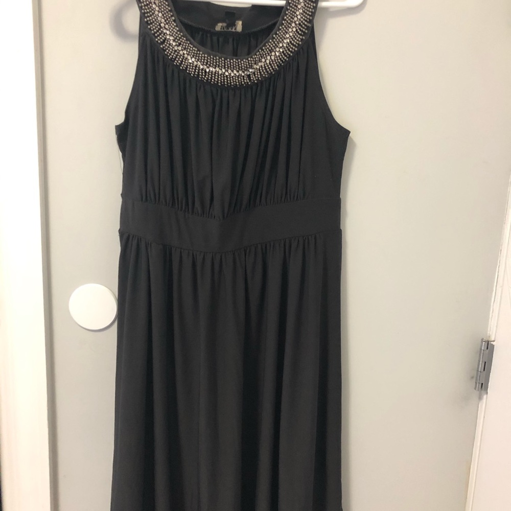 grey evening dress